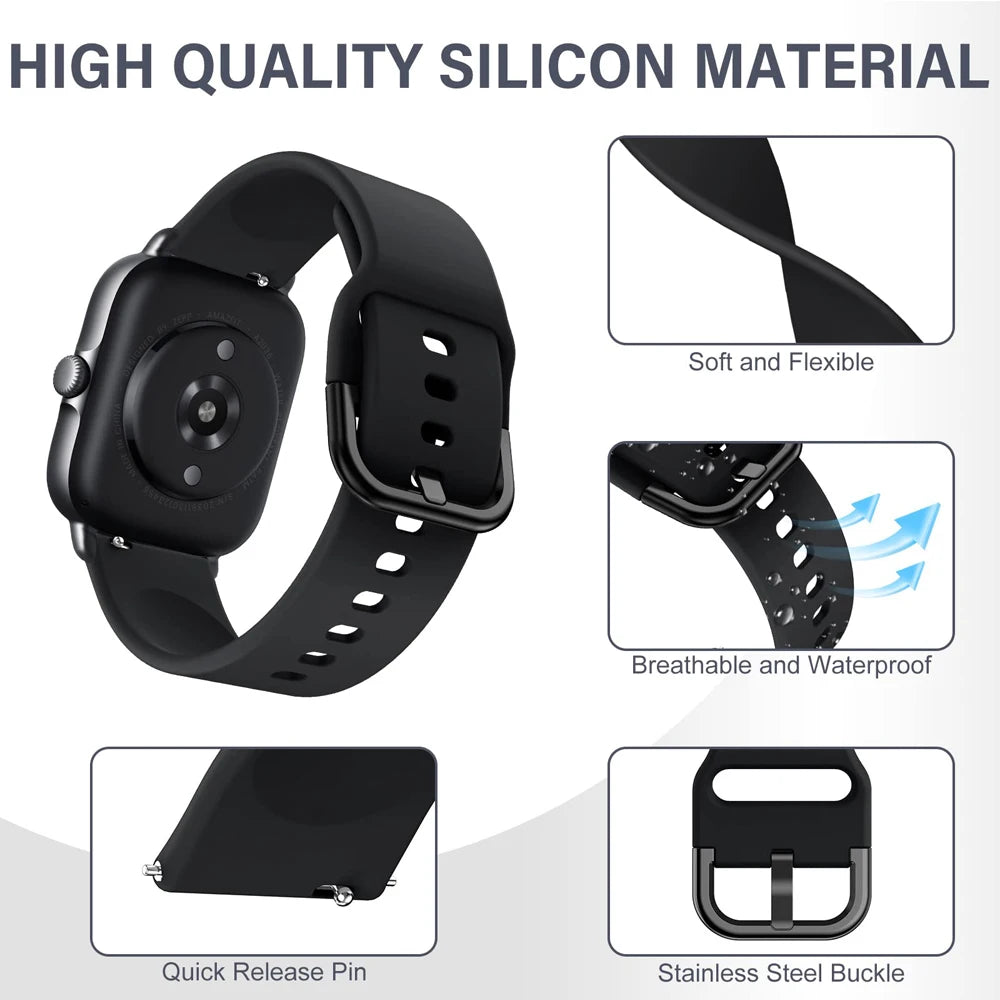 Quick Release Stainless Steel Loop Strap for Amazfit GTS 2 2e Mini Bip U  Pro Watch